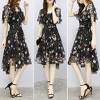 Women's Floral Chiffon V-Neck Summer Dress