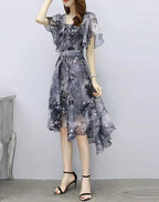 Women's Floral Chiffon V-Neck Summer Dress