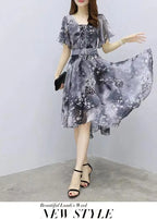 Women's Floral Chiffon V-Neck Summer Dress