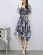 Women's Floral Chiffon V-Neck Summer Dress