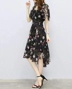 Women's Floral Chiffon V-Neck Summer Dress